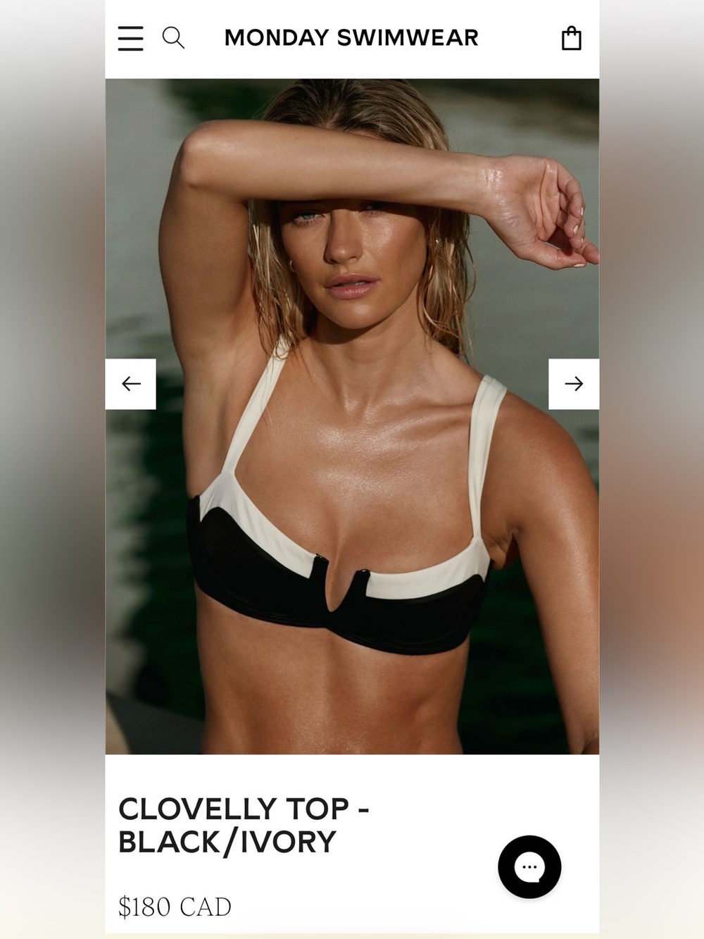 Monday Swimwear Clovelly Top Small - Black & Antique rose